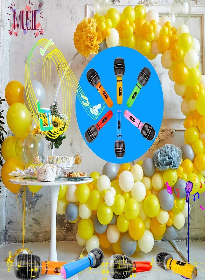 Feradny 48 Pieces Giant Blow up Microphone 9.8 Inch Inflatable Microphones Assorted Colors Inflatable Microphone Props Toys for Kids Musical Concert Themed Party Birthday Party Decoration - Image 4